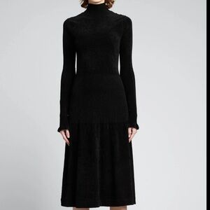 Proenza Schouler White Label Chenille Turtleneck‎ dress in black NWT
